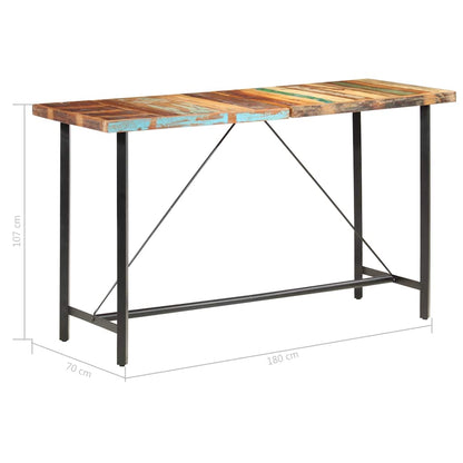 Tavolo da Bar 180x70x107 in Legno Massello di Recupero