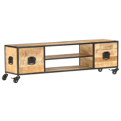 Mobile Porta TV 130x30x39 cm in Legno Massello di Mango