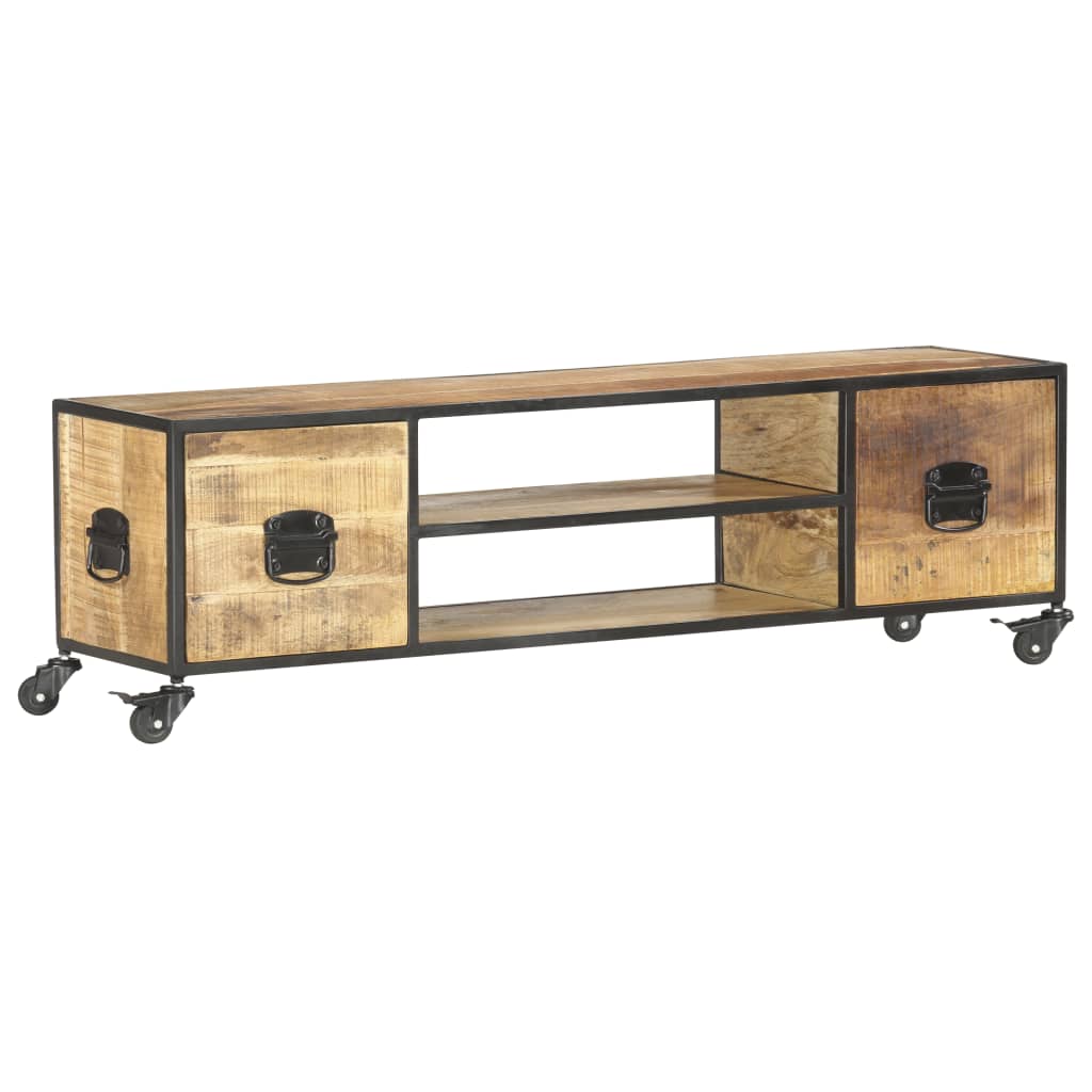 Mobile Porta TV 130x30x39 cm in Legno Massello di Mango
