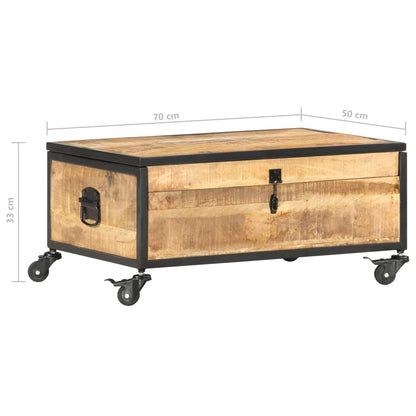 Tavolino da Salotto 70x50x33 cm in Legno Massello di Mango | homemem39