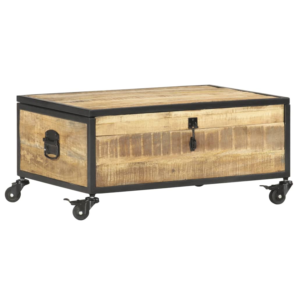 Tavolino da Salotto 70x50x33 cm in Legno Massello di Mango | homemem39