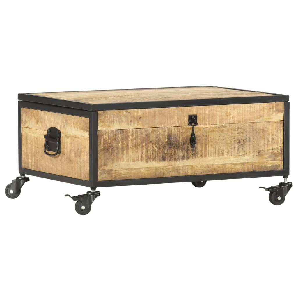 Tavolino da Salotto 70x50x33 cm in Legno Massello di Mango | homemem39
