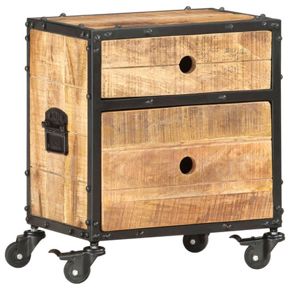 Comodino 40x30x50 cm in Legno Massello di Mango Grezzo | homemem39