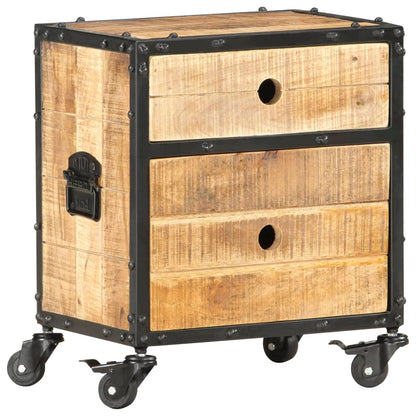 Comodino 40x30x50 cm in Legno Massello di Mango Grezzo | homemem39