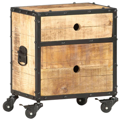 Comodino 40x30x50 cm in Legno Massello di Mango Grezzo | homemem39