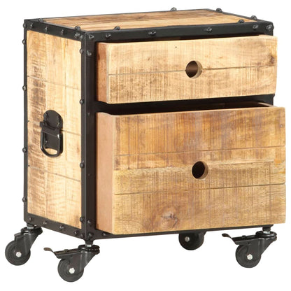 Comodino 40x30x50 cm in Legno Massello di Mango Grezzo | homemem39