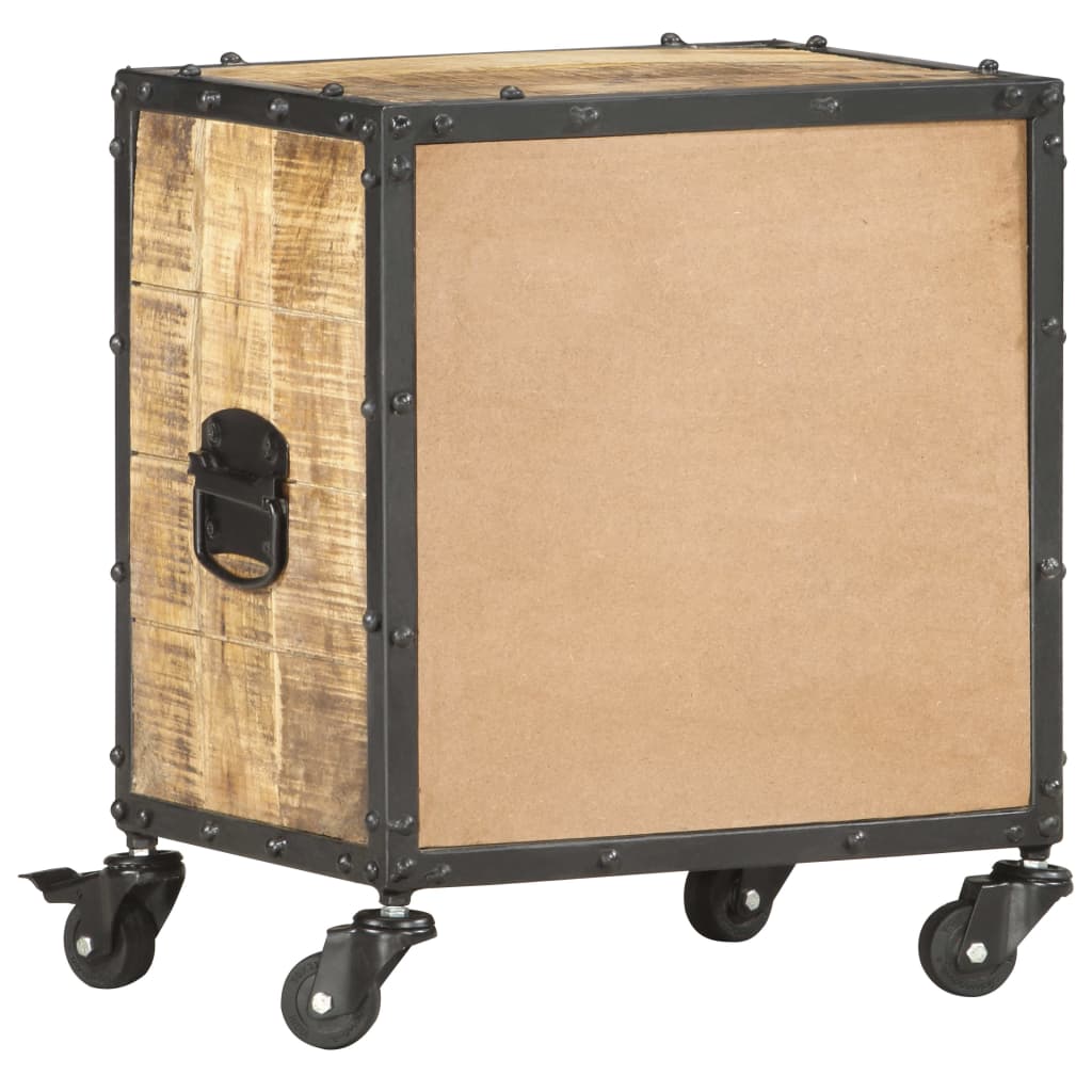 Comodino 40x30x50 cm in Legno Massello di Mango Grezzo | homemem39