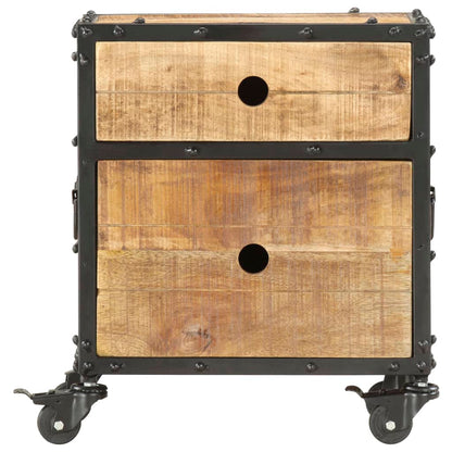 Comodino 40x30x50 cm in Legno Massello di Mango Grezzo | homemem39