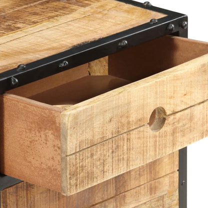Comodino 40x30x50 cm in Legno Massello di Mango Grezzo | homemem39
