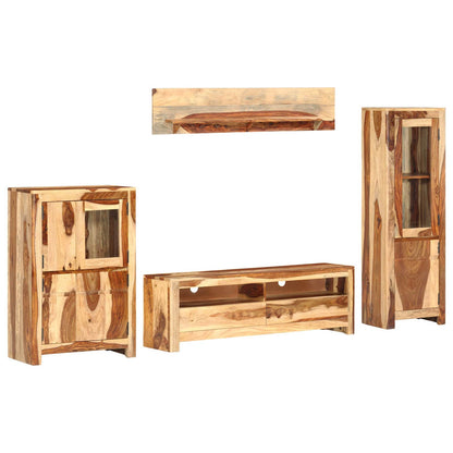 Set di Unità TV con cassetto Montaggio a parete Marrone legno