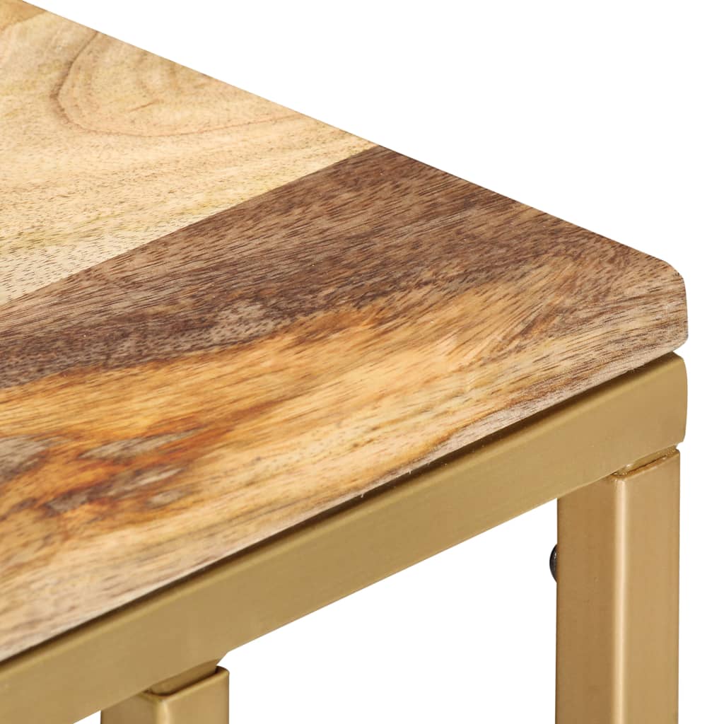 Tavolino di Servizio 35x45x65 cm in Legno Massello di Mango - homemem39