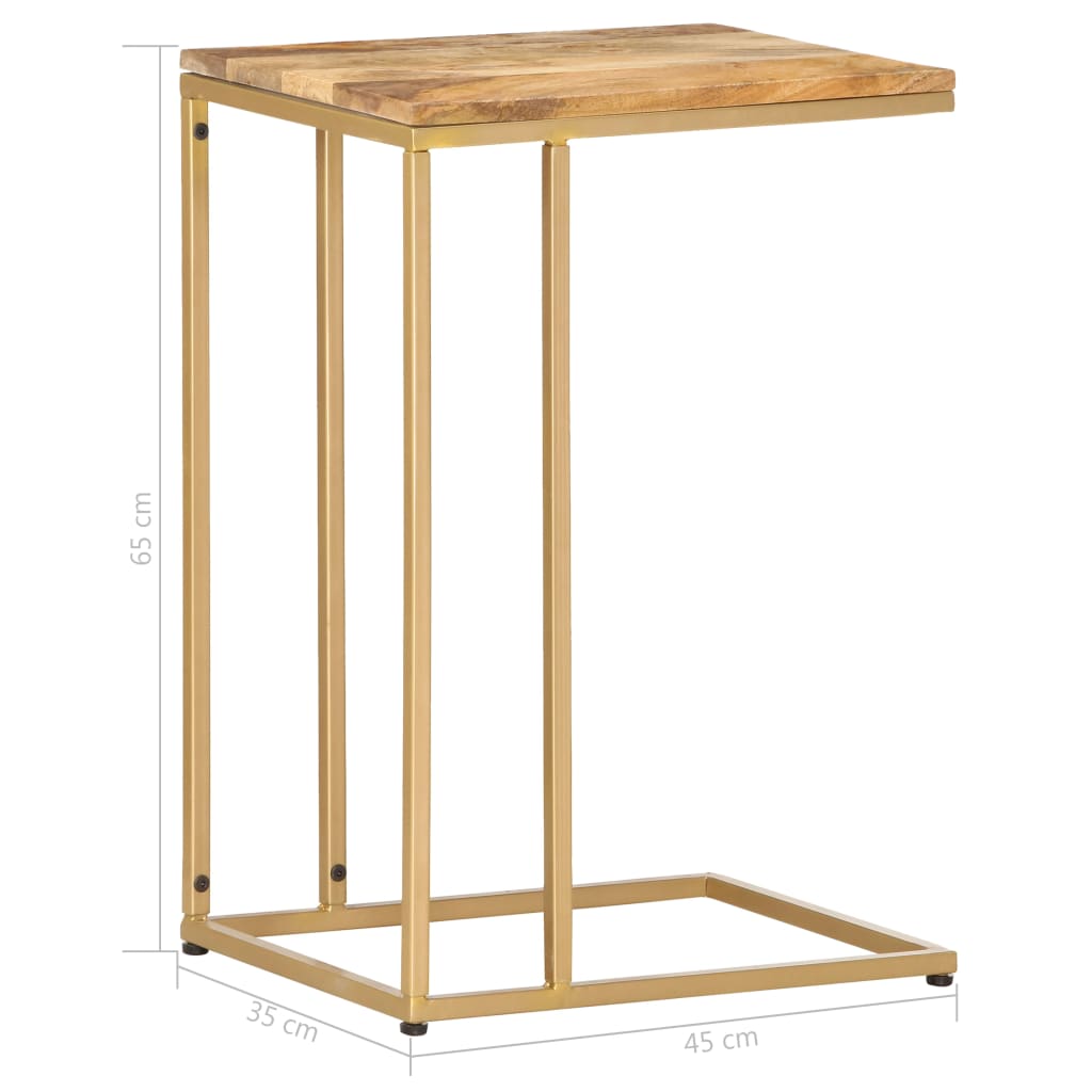 Tavolino di Servizio 35x45x65 cm in Legno Massello di Mango - homemem39