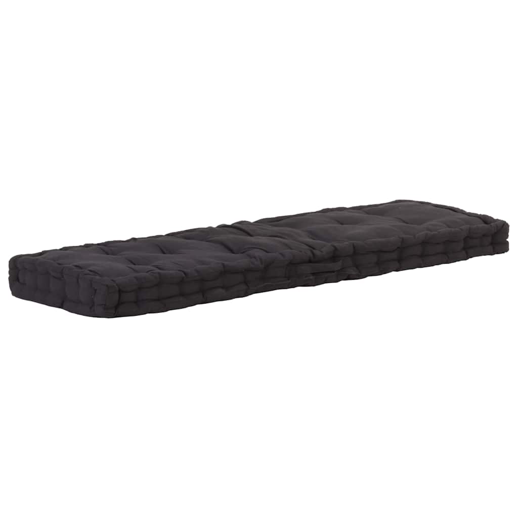Cuscino per Pallet e Pavimento in Cotone 120x40x7 cm Nero | homemem39