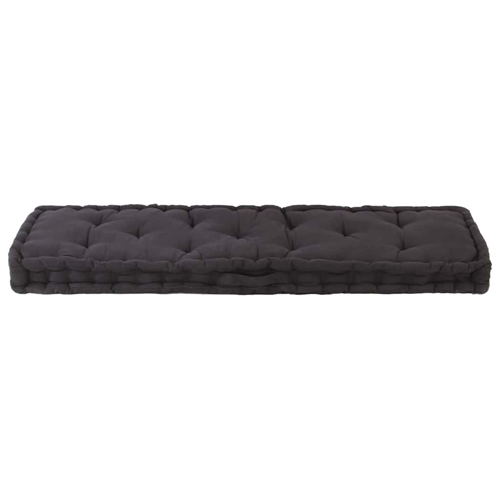 Cuscino per Pallet e Pavimento in Cotone 120x40x7 cm Nero | homemem39