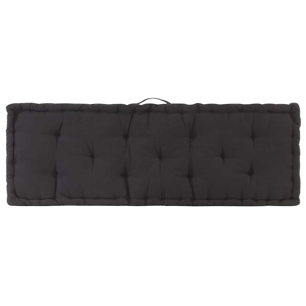 Cuscino per Pallet e Pavimento in Cotone 120x40x7 cm Nero | homemem39
