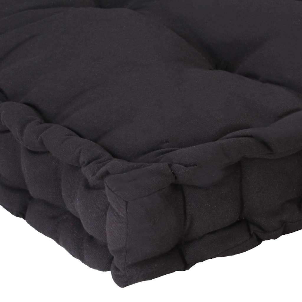 Cuscino per Pallet e Pavimento in Cotone 120x40x7 cm Nero | homemem39