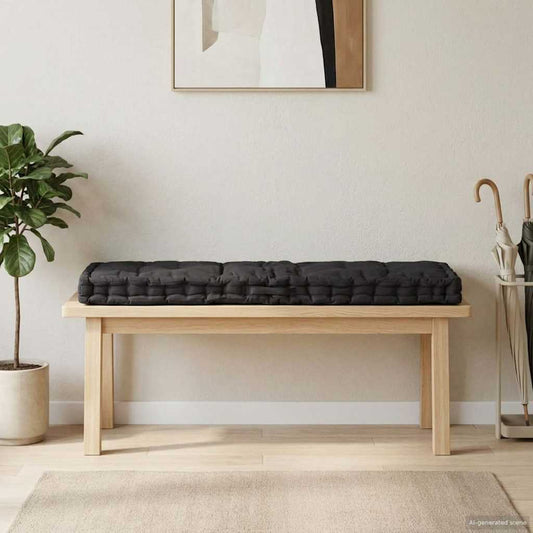 Cuscino per Pallet e Pavimento in Cotone 120x40x7 cm Nero | homemem39