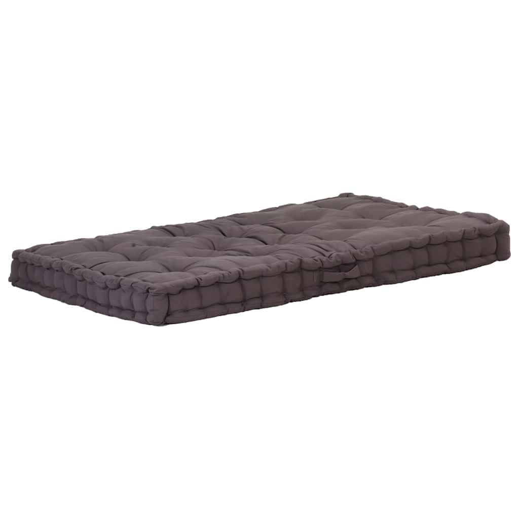 Cuscino per Pallet e Pavimento in Cotone 120x80x10 cm Antracite | homemem39