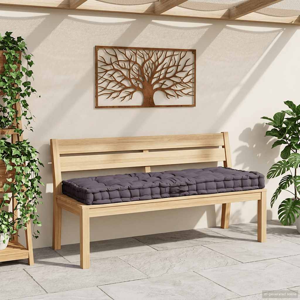 Cuscino per Pallet e Pavimento in Cotone 120x80x10 cm Antracite | homemem39