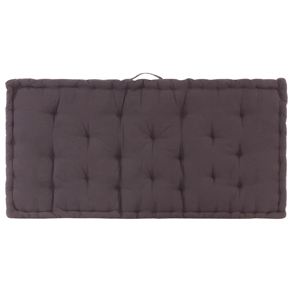 Cuscino per Pallet e Pavimento in Cotone 120x80x10 cm Antracite | homemem39