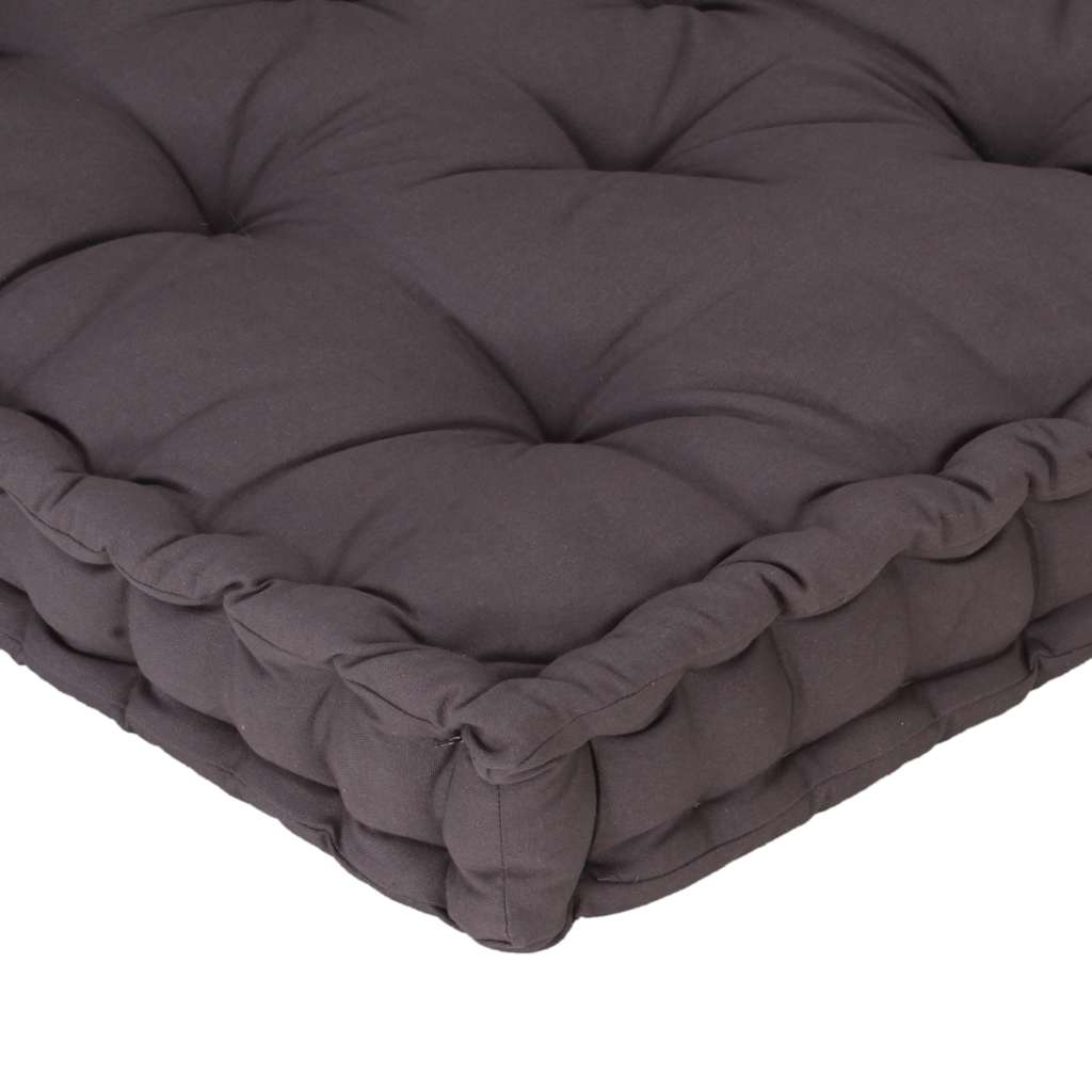 Cuscino per Pallet e Pavimento in Cotone 120x80x10 cm Antracite | homemem39