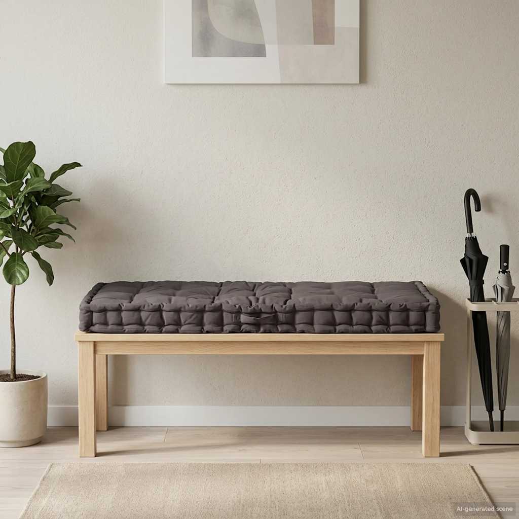 Cuscino per Pallet e Pavimento in Cotone 120x80x10 cm Antracite | homemem39