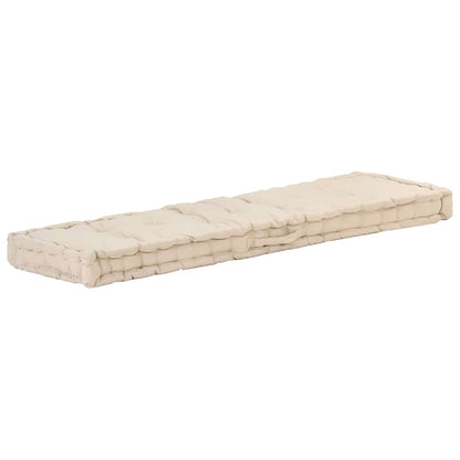 Cuscino per Pallet e Pavimento in Cotone 120x40x7 cm Beige | homemem39