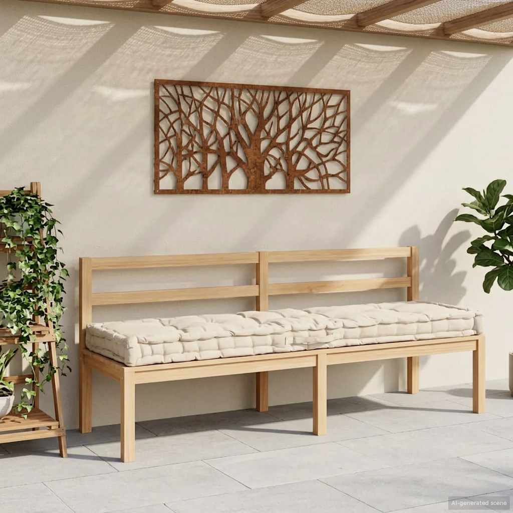 Cuscino per Pallet e Pavimento in Cotone 120x40x7 cm Beige | homemem39
