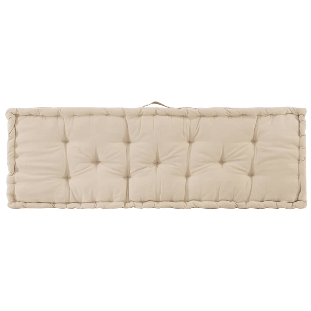 Cuscino per Pallet e Pavimento in Cotone 120x40x7 cm Beige | homemem39