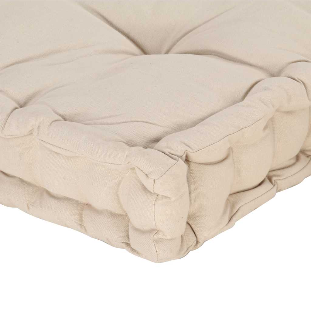Cuscino per Pallet e Pavimento in Cotone 120x40x7 cm Beige | homemem39