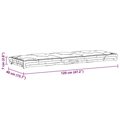 Cuscino per Pallet e Pavimento in Cotone 120x40x7 cm Beige | homemem39