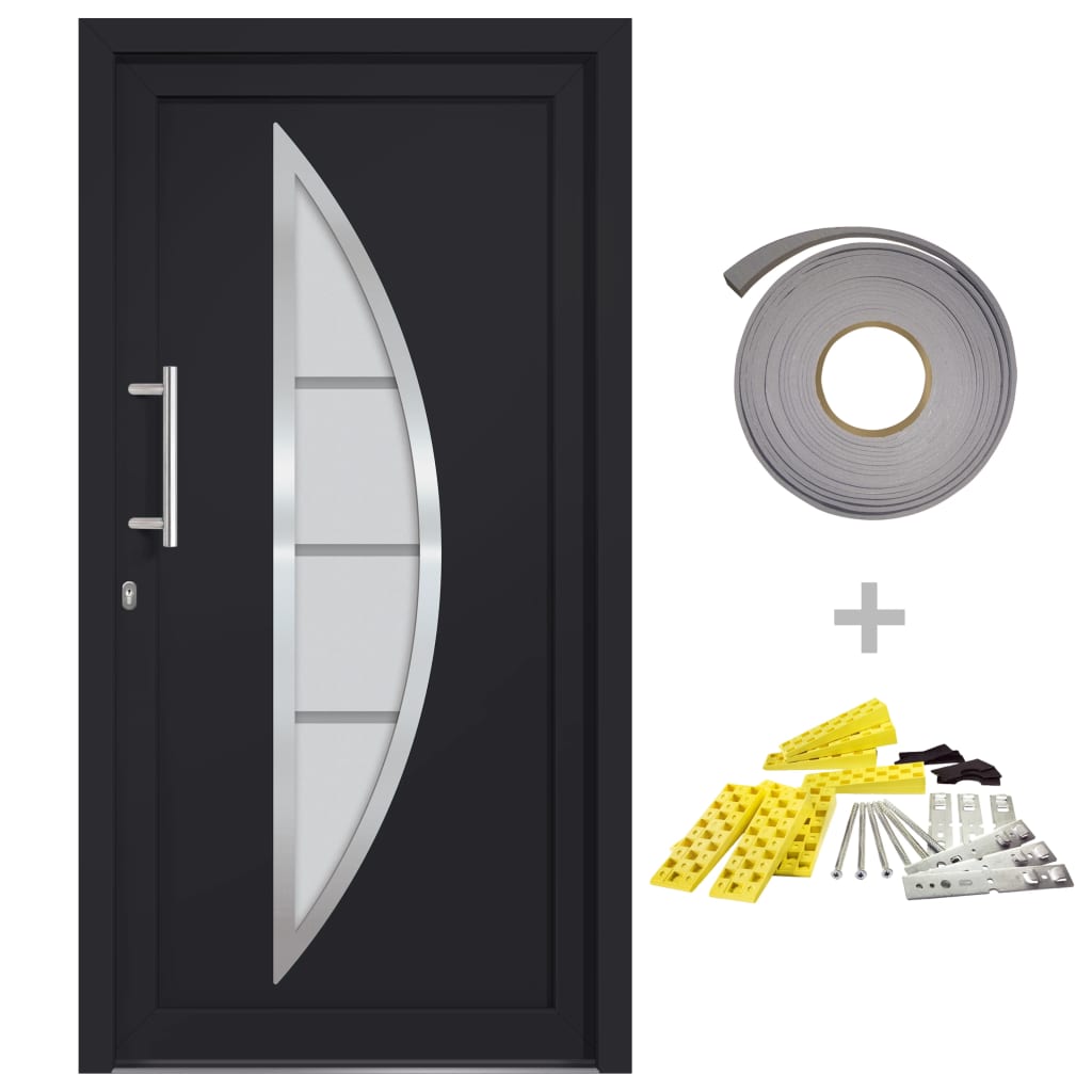 Porta di Ingresso Antracite 98x208 cm | homemem39