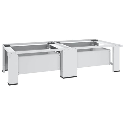 Supporto Doppio Lavatrice e Asciugatrice con Cassetti Bianco