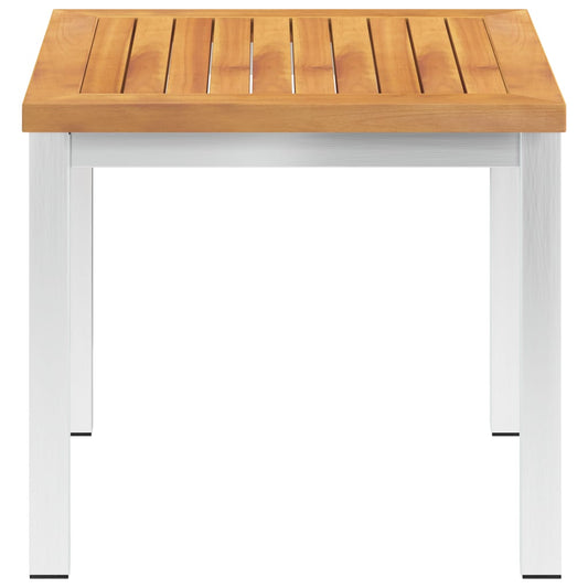 Tavolino da Giardino 45x45x38cm in Legno Acacia e Acciaio Inox - homemem39