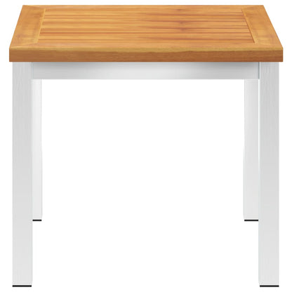 Tavolino da Giardino 45x45x38cm in Legno Acacia e Acciaio Inox - homemem39