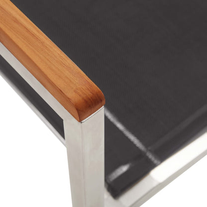 Sedie da Giardino 4 pz in Textilene e Acciaio Inox Grigie | homemem39
