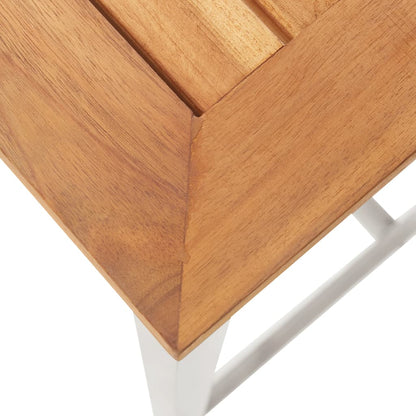 Sgabelli da Bar 4 pz in Legno Massello di Acacia e Acciaio Inox | homemem39