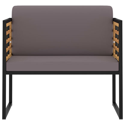 Sedie da Giardino con Cuscini 2 pz in Legno Acacia Grigio Scuro - homemem39