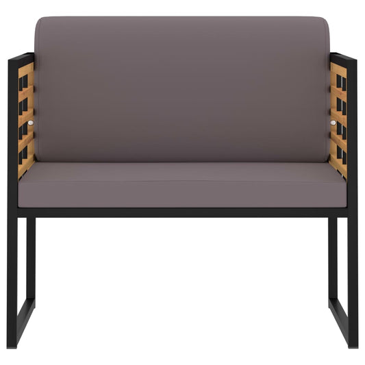 Sedie da Giardino con Cuscini 2 pz in Legno Acacia Grigio Scuro - homemem39
