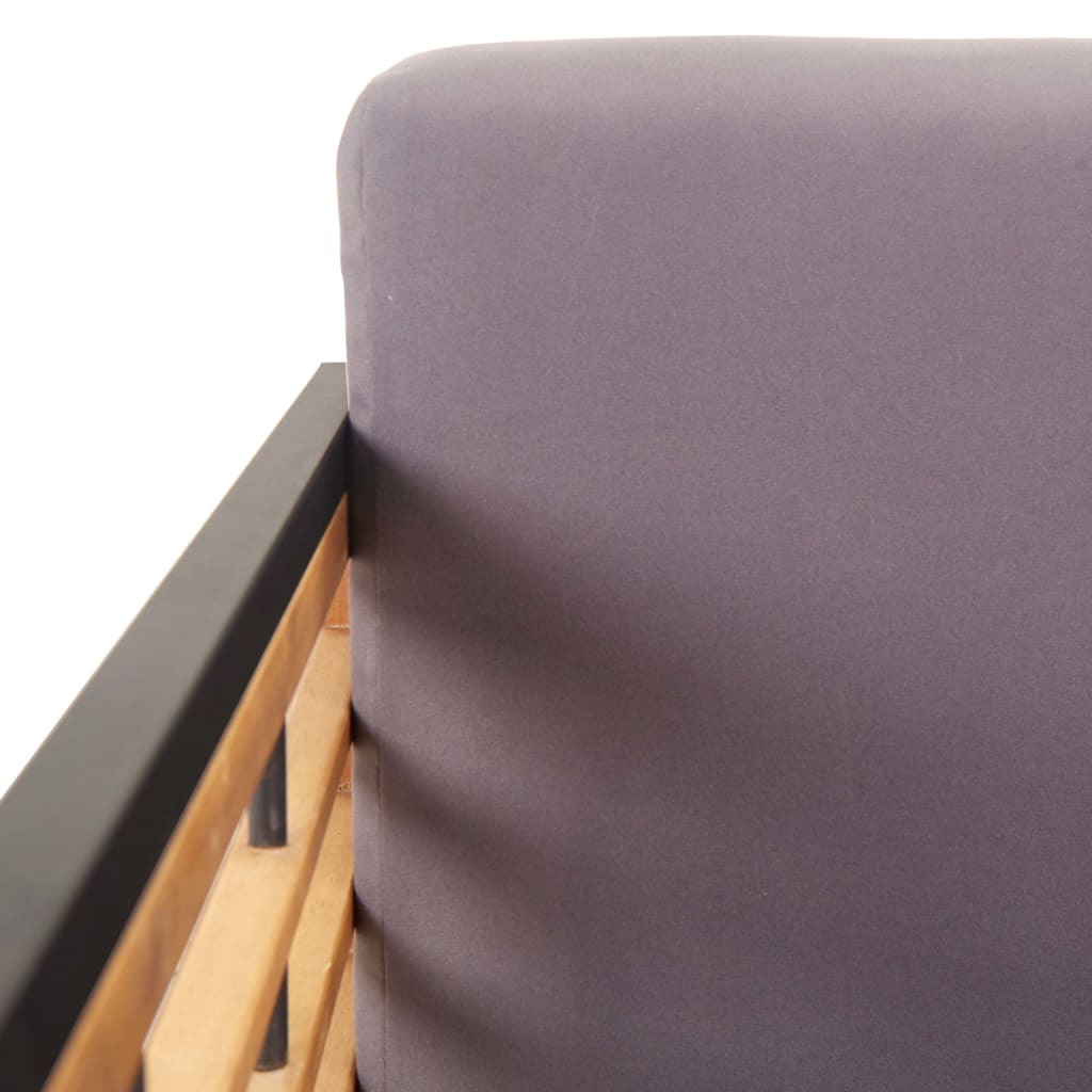 Sedie da Giardino con Cuscini 2 pz in Legno Acacia Grigio Scuro - homemem39