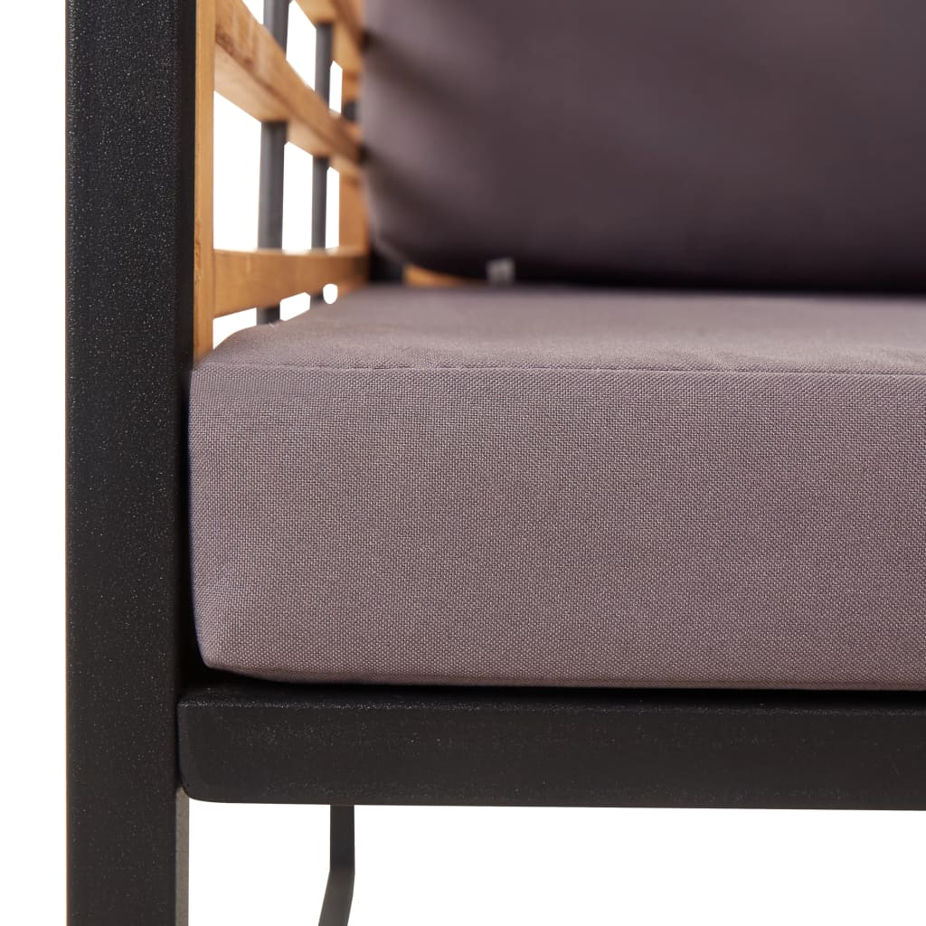 Sedie da Giardino con Cuscini 2 pz in Legno Acacia Grigio Scuro - homemem39