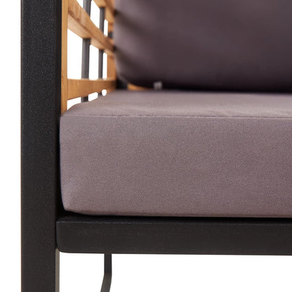 Sedie da Giardino con Cuscini 2 pz in Legno Acacia Grigio Scuro - homemem39