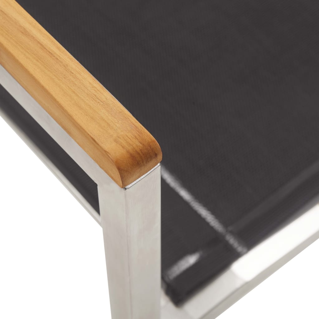 Sedie da Giardino 4 pz in Textilene e Acciaio Inox Grigie | homemem39