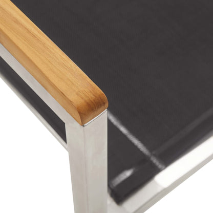 Sedie da Giardino 4 pz in Textilene e Acciaio Inox Grigie | homemem39
