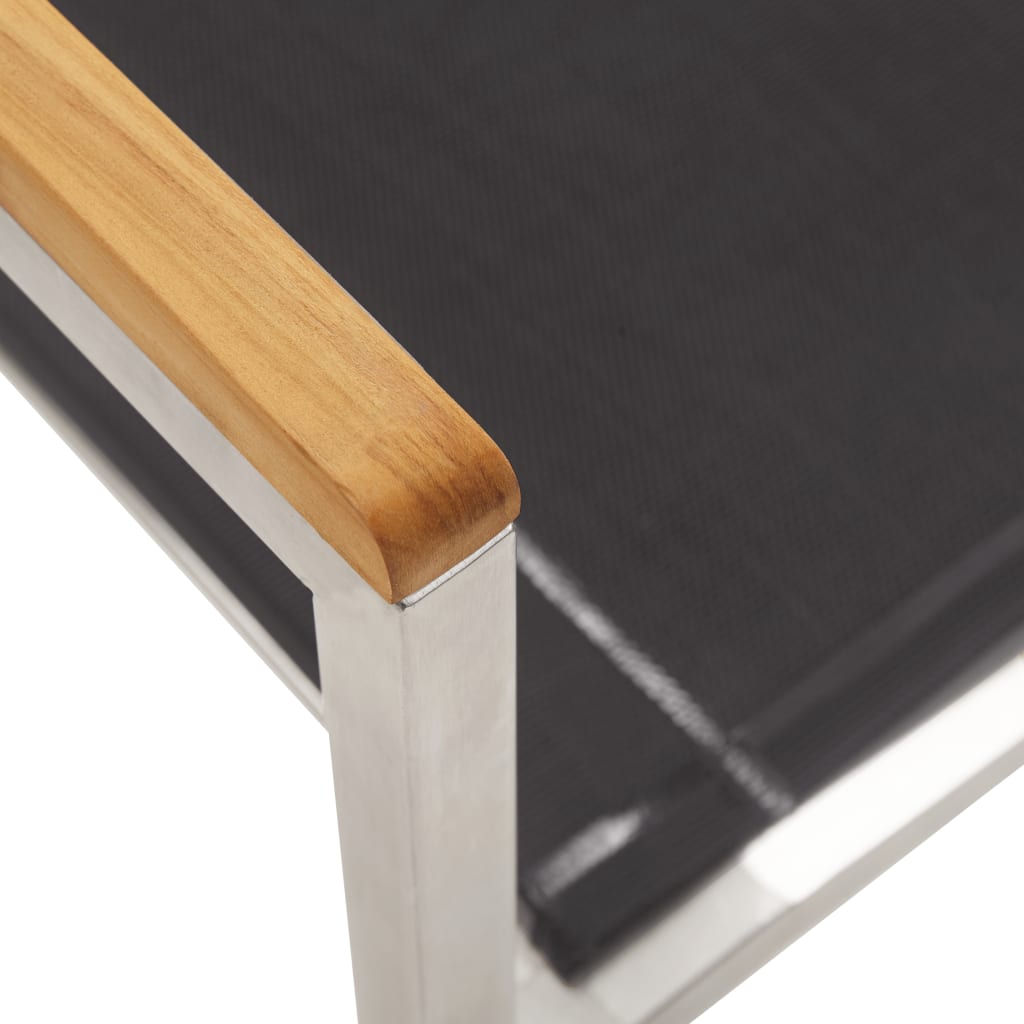 Sedie da Giardino 2 pz in Textilene e Acciaio Inox Grigie - homemem39