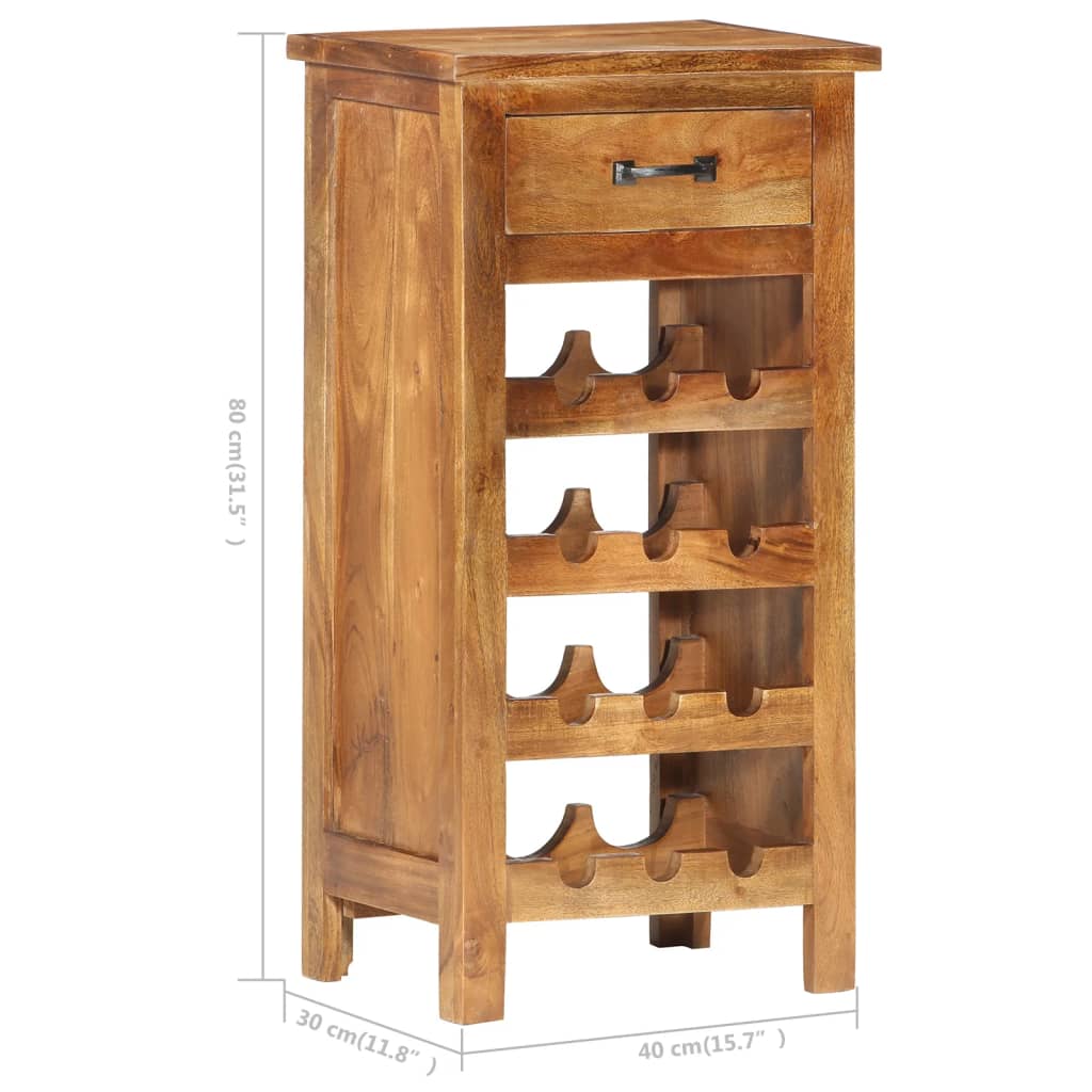 Mobiletto Portavini 40x30x80 cm in Legno Massello di Acacia | homemem39