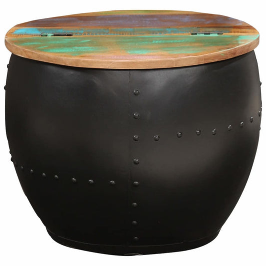Tavolino da Salotto 53x43 cm in Legno Massello di Recupero