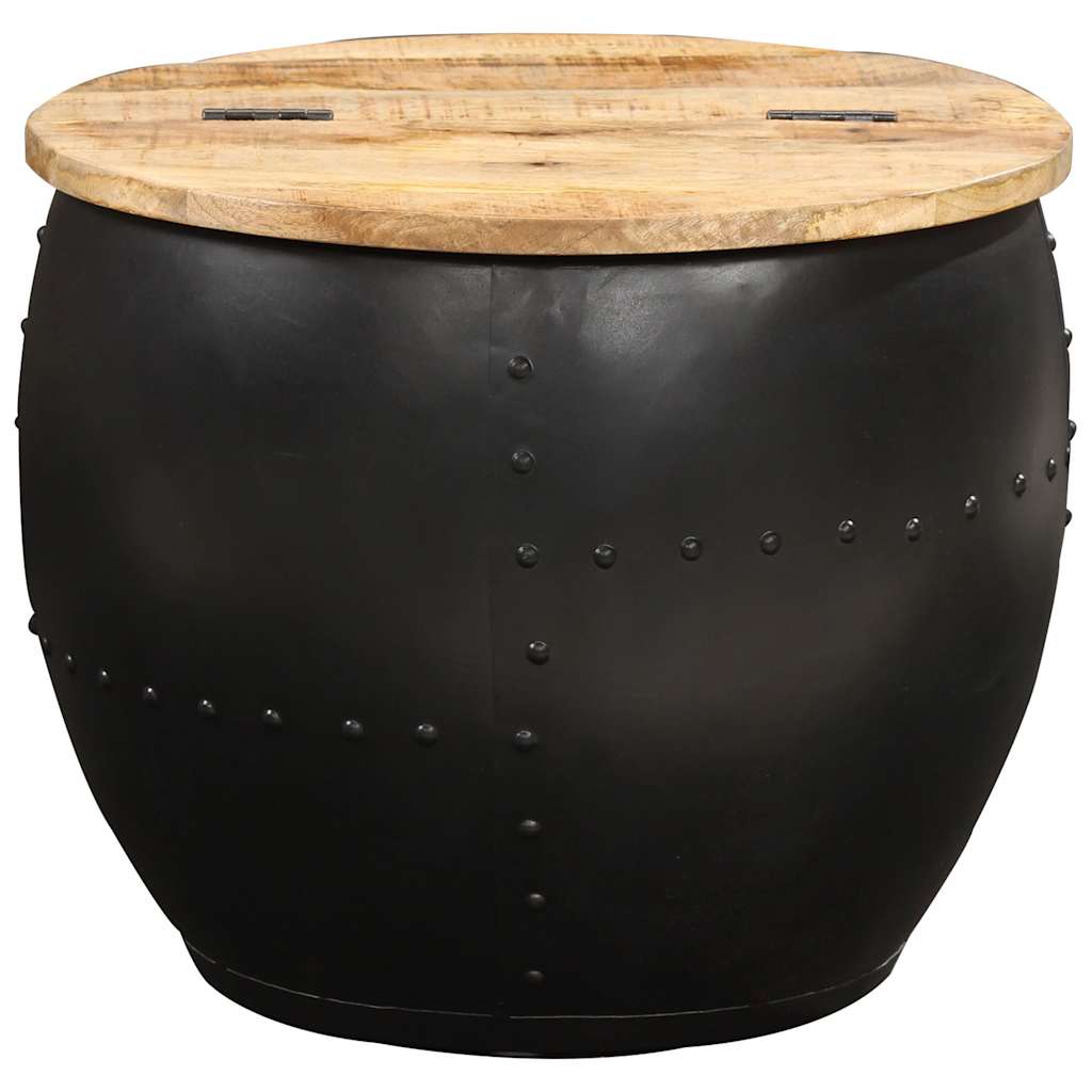 Tavolino da Salotto Rotondo 53x43 cm in Legno Massello di Mango | homemem39