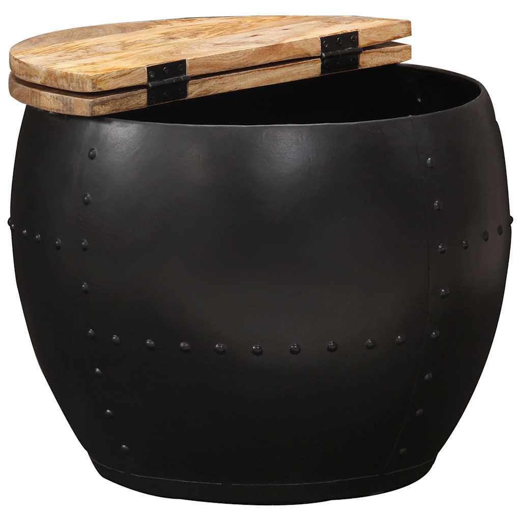 Tavolino da Salotto Rotondo 53x43 cm in Legno Massello di Mango | homemem39