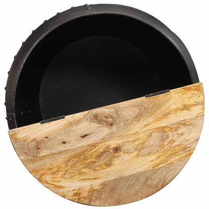 Tavolino da Salotto Rotondo 53x43 cm in Legno Massello di Mango | homemem39